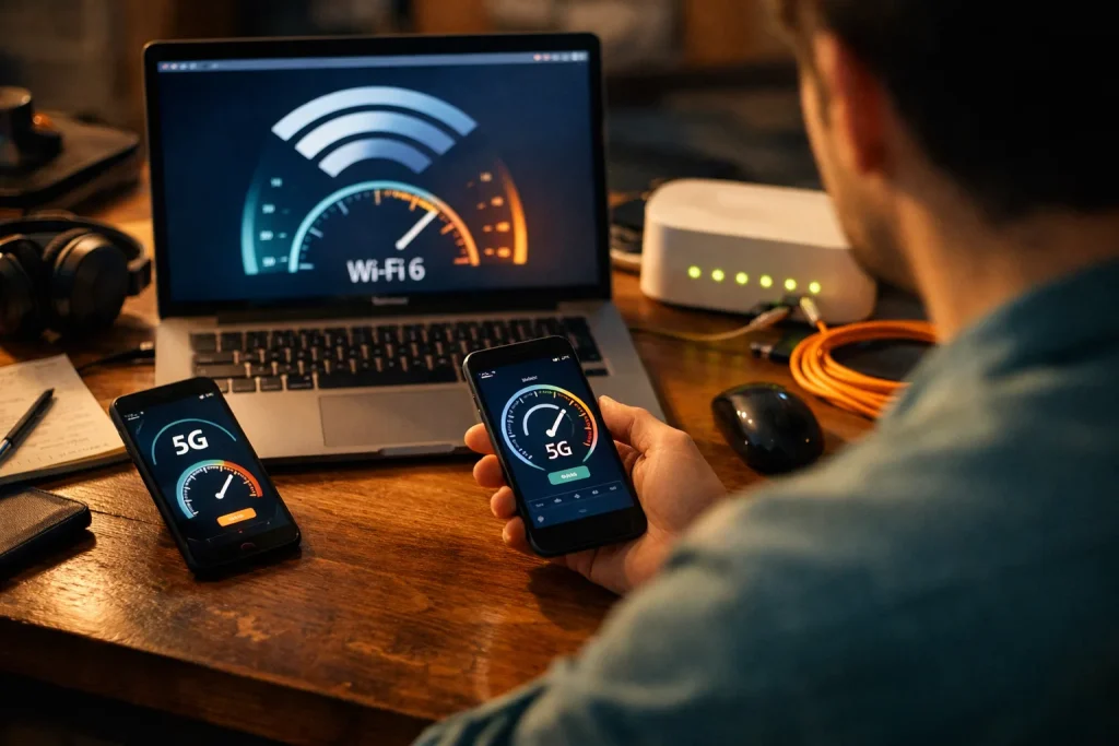 Wi-Fi 6, 5G, fibre : trois débits qui ne se comparent pas